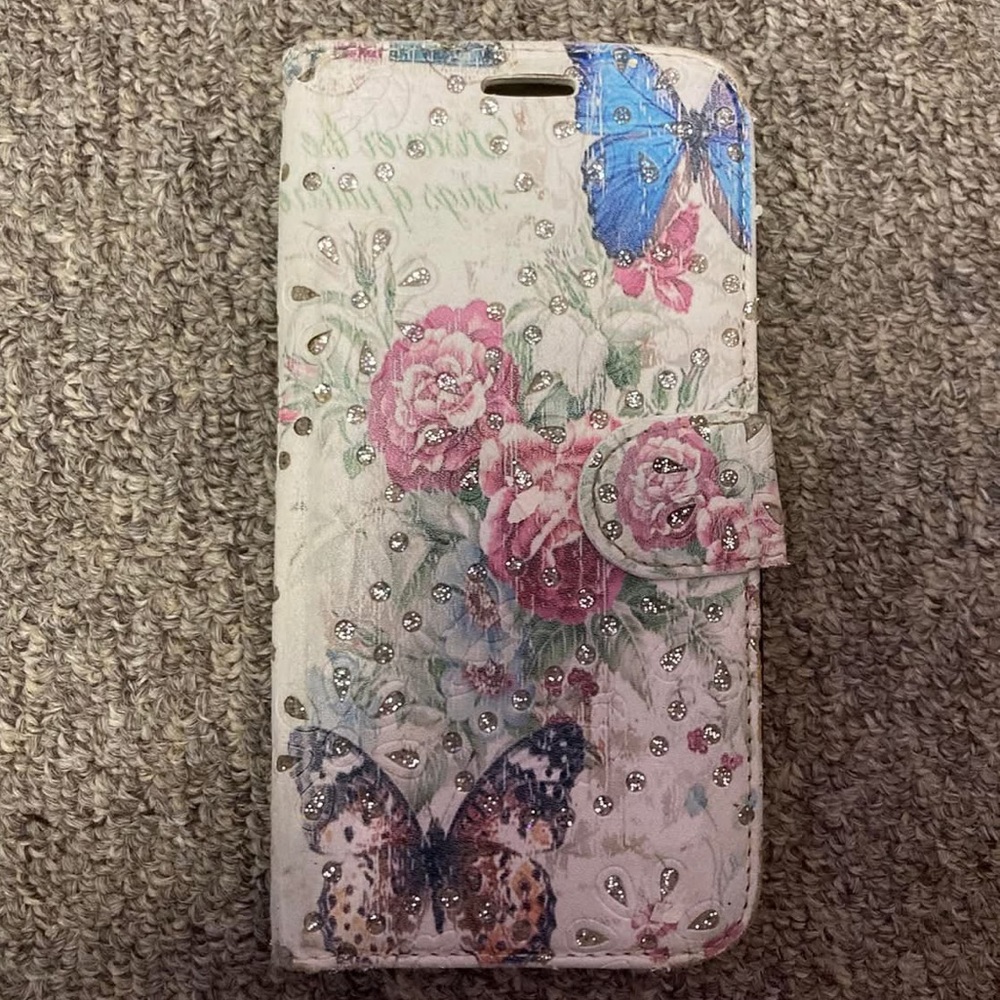 S6 Floral Butterfly Phone Case Wallet